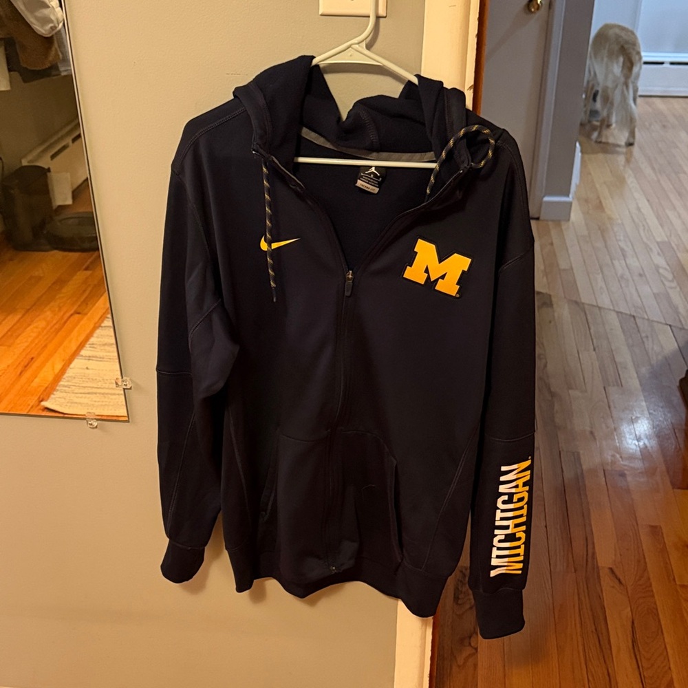 Nike Michigan Wolverines Navy and Yellow Hoodie